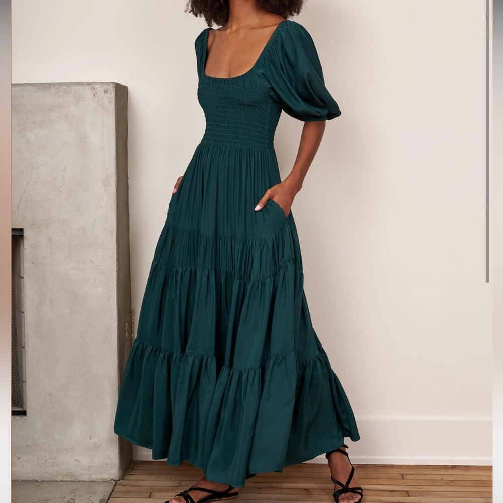 La Ligne Smocked Maxi Dress